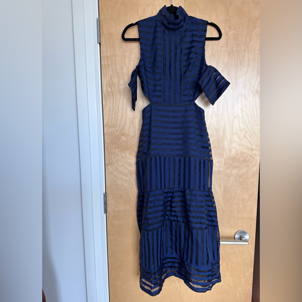 Blue Cutout Cocktail Dress